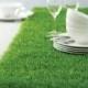 Artificial grass table runner ~ mad hattter table decorations ~ Alice in wonderland birthday ideas ~ party ~ contemporary table setting