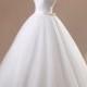 Elegant White Princess V-Neck Flower Wedding Dress