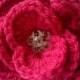 Rose Flower Crochet Wedding Buttonhole with Diamante insets
