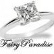 2 Ct (8 mm)  Princess Cut Man Made Diamond Solitaire Engagement Ring, Split Prong, Man Made Diamond Promise Rings for her (FairyParadise)