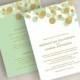 Mint green and gold polka dot wedding invitations, wedding invitation, contemporary, modern polka dots, mint wedding invites, Kendall v2