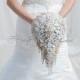 Cascading Crystal Wedding Brooch Bouquet. "Wedding Mirror" Luxury Wedding Art Deco Cascade Bouquet. Bridal Broach Bouquet, by Ruby Blooms