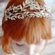 Myrtle Tiara and Corsage Antique  1878, 800 Silver Crown and matching Lapel Pin, German Wedding Headdress, Collectors Piece