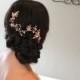 Rose Gold hair vine, Rose Gold Wedding headpiece, Bridal hair vine, Bridal hair piece, Wedding hair accessories, Pearl hair vine, Leaf vine