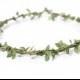 Natural Wedding Hair Wreath, Leaf Crown, Silk Leaf Garland, Green Crown, St. Patricks Day Flower Crown, Woodland Wedding, Spring Green