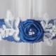 Blue bridal garter Wedding garter Something blue garter Lace garter Blue wedding Ivory Garter Flowers garter Wedding flower garter Bride