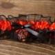 D20 dice garter dungeons and dragons gamers wedding bridal accessory geek rpg dragon dice black red