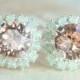 Bridesmaid Earrings,bridal Earrings,swarovski Earrings,peach And Mint Earrings,peach And Mint Wedding,mint And Peach Wedding,peach Jewelry