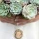 Wedding Bouquet and Boutonniere Set- Mixed Color Succulents- Hand Wired and Ready to Plant