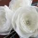 Ivory wedding bridal flower hair clips (3 pcs), bridal hair accessory, bridal clips, wedding accessories, bridal hair piece, READY TO SHIP