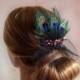 Hair comb, Wedding Hair Comb, peacock feathers, garden wedding, bridal headpiece,  bridal hair piece, glass crystals, black veil, for woman