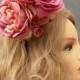 Flowers diadem, Flowers headpiece, Flowers headdress, Pink headpiece, Boho Chic headpiece, Wedding accessories, Hair accessories