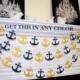 Paper Anchor garland, navy gold anchor, nautical garland, nautical decorations, nautical wedding garland, anchor decor, gold bridal shower