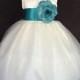 Ivory Mixed Rose Petal Dress ALL SIZES Flower Girl Bridesmaid Dress Easter #0043
