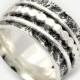 Free Shipping, Silver spinner ring, Rocker Silver ring, Textured spinning ring, Oxidized Spinner ring, Rustic Commitment Ring, artisan ring