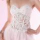 Sweetheart Pink Lace Up Appliques Beading Sleeveless Short