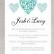 Wedding invitation template (trio of  hearts)–DOWNLOAD Printable Microsoft word or PDF template, DIY wedding invite, rose heart, printable