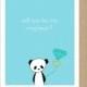 Will You Be My Ring Bearer Card Funny Pun Panda Ring Bear Proposal Cards Cute Sweet Fun Bridal Party Handmade Greeting For Boy Girl Child