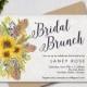 Bridal Brunch  Invitation / Sunflower Floral Script Invitation / PRINTABLE INVITATION / #8491