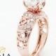 Princess Cut Engagment Ring Moissanite Engagement Ring  14K Rose Gold Princess Cut Diamond Ring