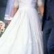 H1557 Vintage half sleeved lace tea length wedding dress