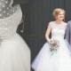 H1556 Polka dot tulle tea length white vintage wedding dress
