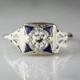 Antique .40 Carat Old European Cut Diamond in c. 1930 Art Deco Engagement Ring with .25 ctw Sapphire Accents RPO668