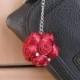 Keychain mini kissing ball satin ribbon bouquet roses gift satin rose keychain bouquet handbag charm purse keychain roses mini pomander ball