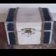 Navy and White Distressed Beach NAutical Chest with Jute Rope Wedding Ring Box