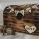 Rustic Wood Burned Wedding Card and Ring Chest His Hers Ring Boxes Wedding Set H