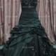 Black Beading A-Line Gothic Wedding Dress