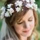 bridal headpiece, bridal flower crown, flower crown headband, ivory flower crown, pink flower crown, floral crown wedding, woodland, #88