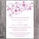 DIY Wedding Invitation Template Editable Word File Instant Download Floral Invitation Bird Invitation Printable Purple Invitations