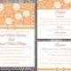 DIY Wedding Invitation Template Set Editable Word File Instant Download Printable Orange Wedding Invitation Floral Rose Wedding Invitation