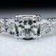 Art Deco Illusion Set Diamond Engagement Ring 14k White Gold Art Deco Engagement Ring Wedding Ring