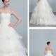 Strapless Beaded Tiered Ball Gown Wedding Dress