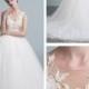 Illusion Neckline Ball Gown Wedding Dress with Illusion Back