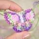 Pendant butterfly Polymer clay Handmade jewelry woman romantic Beautiful Summer Flower earrings gift Pink peony purple lilac set gentle