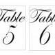 4x6" Black and White Printable Wedding or Event Table Numbers, 1 to 30, Elegant and Scripted