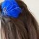 Royal Cobalt Something BLUE BETTY Feather Fascinator Hairpiece Hair Clip Spotted Guinea Peacock Herl Jewel Bride Bridal Bridesmaid Prom