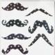Moustache ClipArt, Chalkboard Moustache With Confetti Pattern, Chalkboard Moustache, Commercial Use, BUY5FOR8