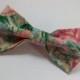 floral bow tie green pink bow ties gift for men boyfriend tie father gifts party coworker birthday the besst tie giftt cadeau pour garcons