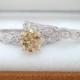 Natural Champagne & White Diamond Engagement Ring Wedding Band Sets 0.80 Carat 14K White Gold Handmade Bridal Sets