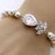 Pearl Crystal Bridal Bracelet Crystal Pearl Wedding Jewelry Pearl Wedding Bracelet, Nicole