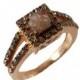 Natural Rose Cut Diamond, Mocha Diamond Ring, 14kt Gold Ring, Brown Diamond, Micro Prong Setting, Handmade Jewelry, Gevani Jewelry.