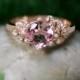Pink Tourmaline and Diamond Engagement <Prong/Pave> Solid 14K Rose Gold (14KR) Colored Stone Wedding Ring *Fine Jewelry* (Free Shipping)