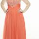 Chiffon Ruched Crystals Sleeveless Sweetheart Coral Zipper Floor Length