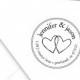 Custom Wedding hearts return address stamp--127TS