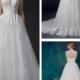 Beaded High Neckline A-line Wedding Dress