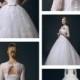 Illusion Three-Quarter Sleeves Bateau Neckline Ball Gown Wedding Dress